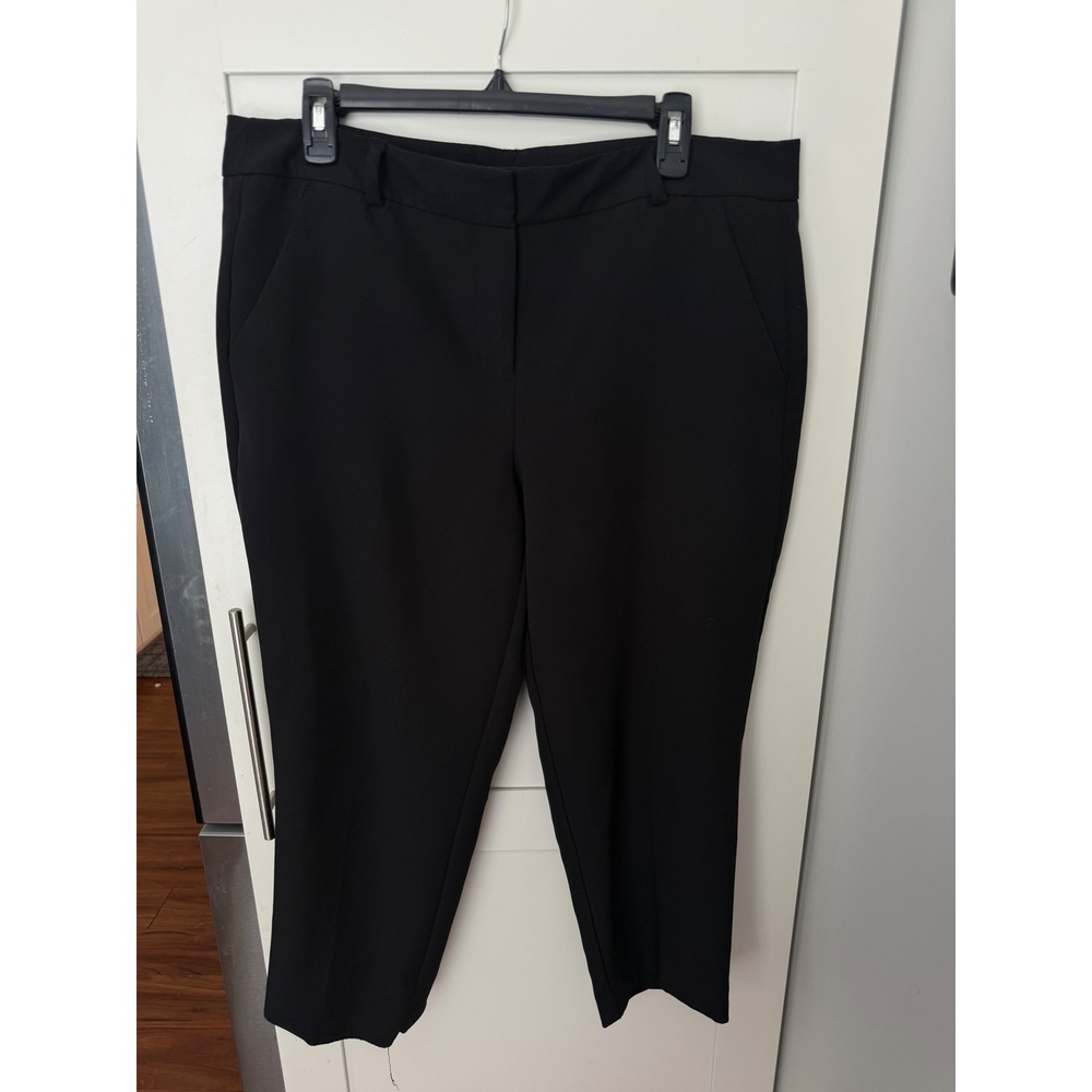 Apt 9 Torie Capri Dress Pants Womens Size 14 Mid Rise Black Pockets workwear